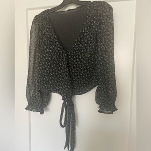 Sheer American Eagle Wrap Top